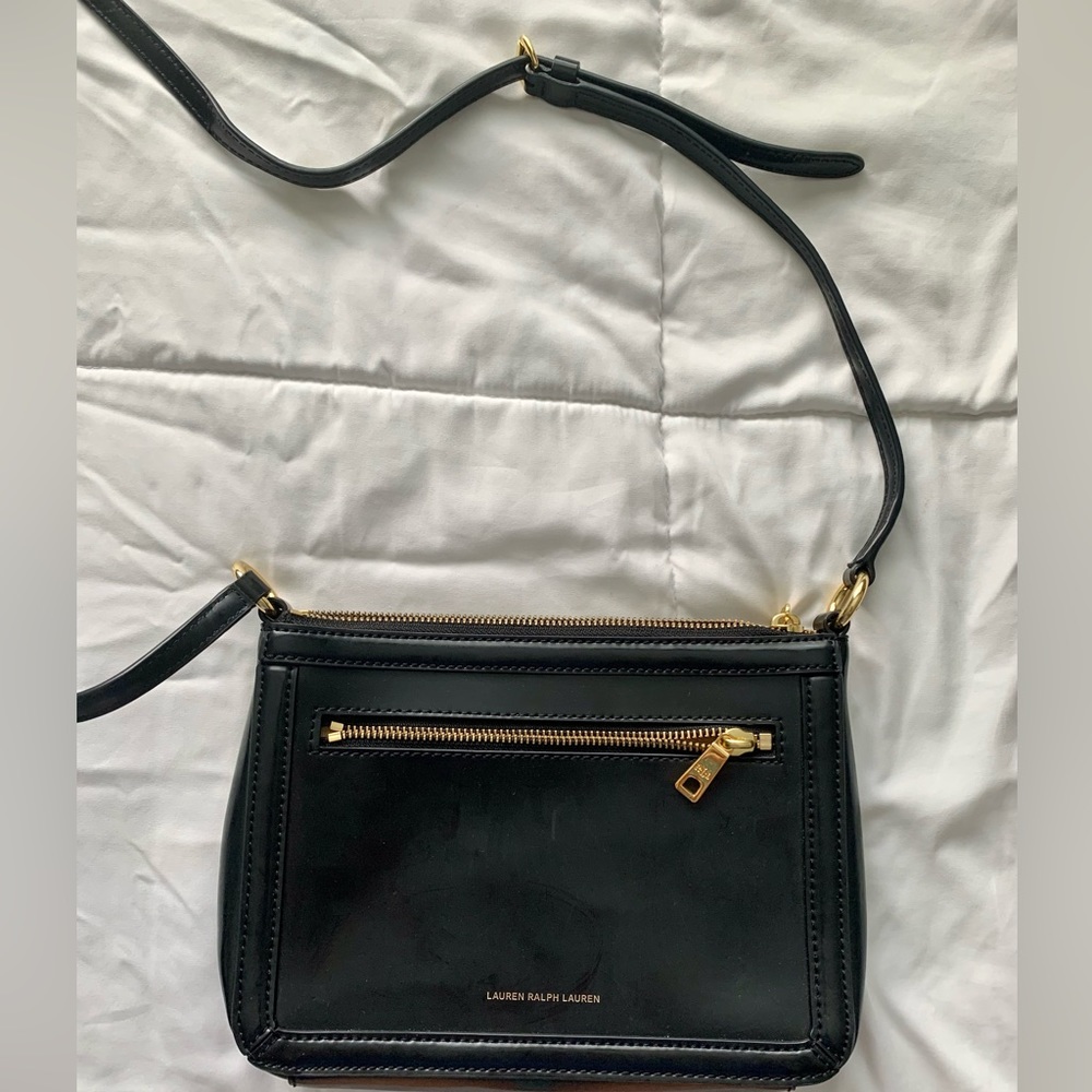 Lauren Ralph Lauren Black Leather Crossbody Bag